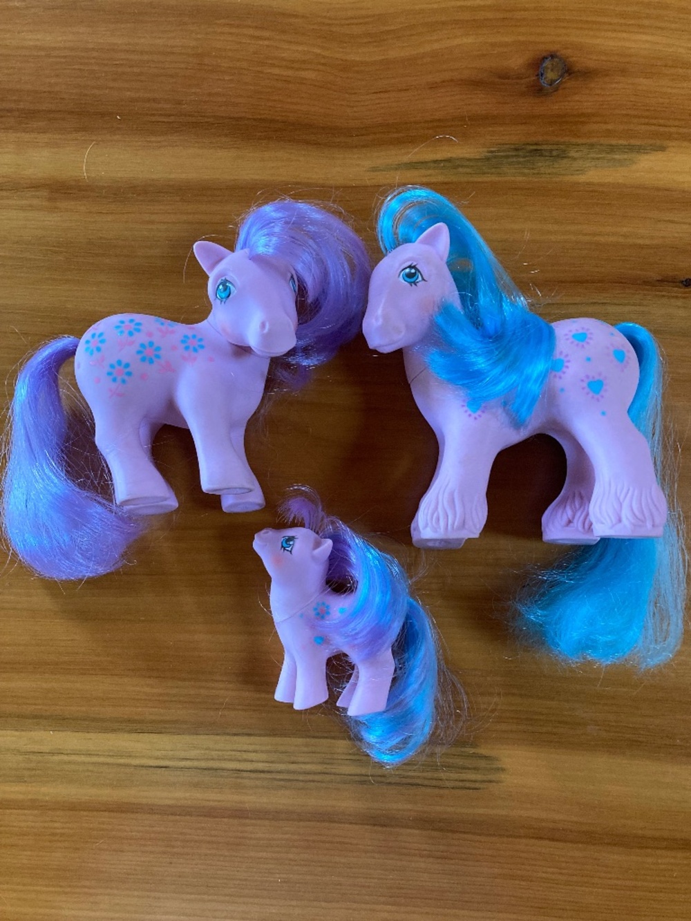 Vintage G1 My Little Pony Berry Sweet Family Set - Mommy, Daddy & Baby Sister